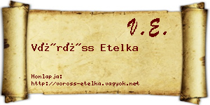 Vöröss Etelka névjegykártya